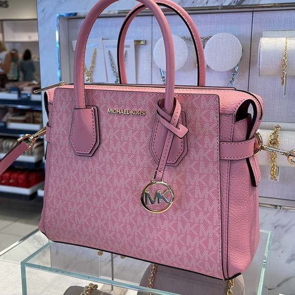 MICHAEL Michael Kors Mercer Small Top Zip Logo Belted Satchel
Carnation
NWT - Picture 3 of 16